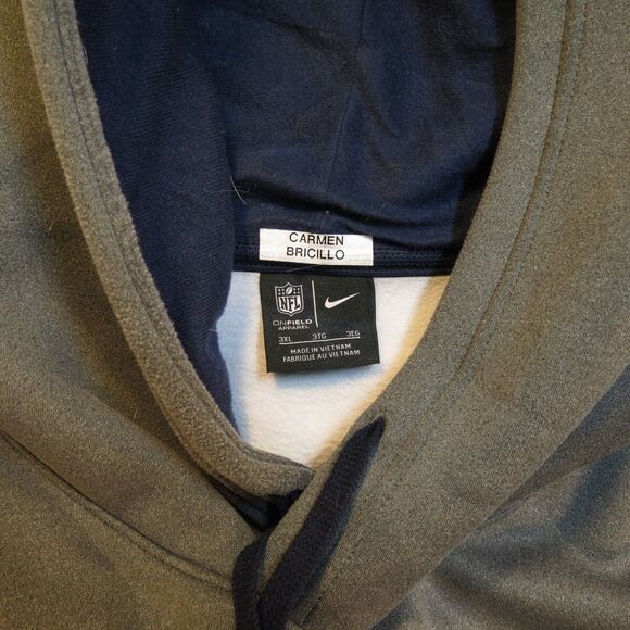 NEW ENGLAND PATRIOTS FOOTBALL HOODIE HOODED SWEATSHIRT 3XL Team Coach Issue Nike - Picture 6 of 8